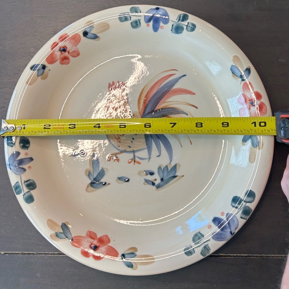 VTG 90s country farmhouse kitchen decor rooster plate /bud vase cottagecore - Picture 3 of 10